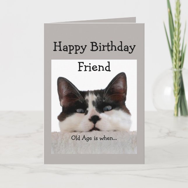 Tarjeta La edad de cumpleaños de un amigo en la colina, el (Anverso)