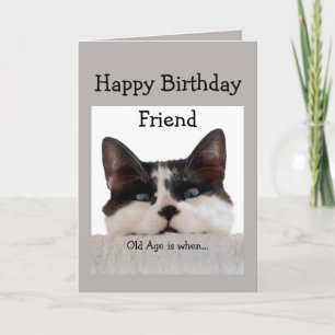 Tarjeta La edad de cumpleaños de un amigo en la colina, el