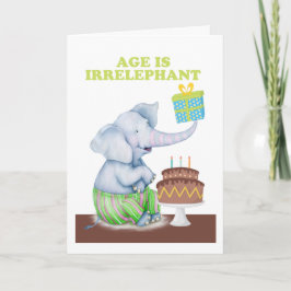 Tarjeta La edad de cumpleaños del elefante es irrelevante