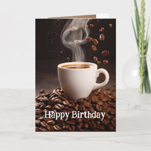 Tarjeta La edad de cumpleaños es mejor con el café diverti
