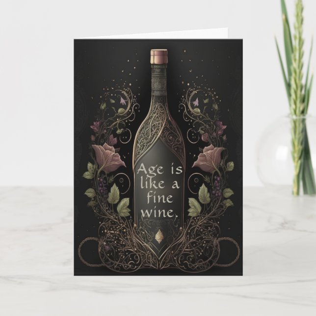 Tarjeta La edad de nacimiento es como un buen vino (Anverso)
