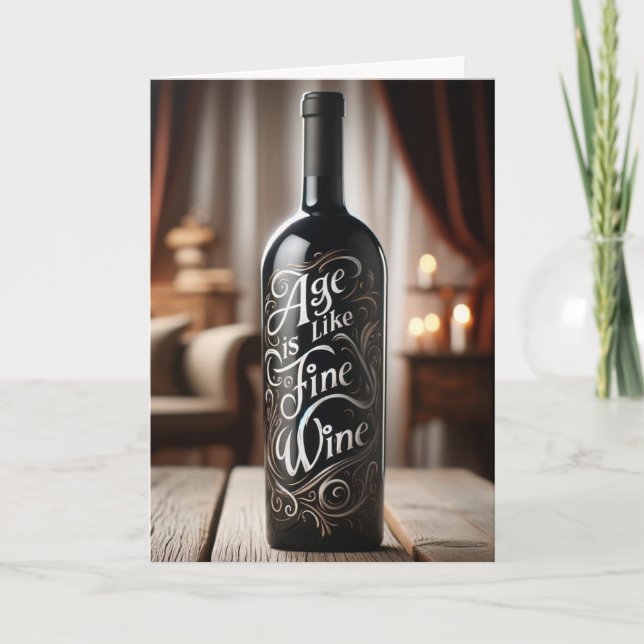 Tarjeta La edad de nacimiento es como un buen vino (Anverso)