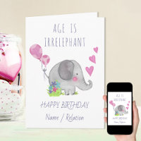 La edad es irrefrenable Cute Elephant Funny Cumple