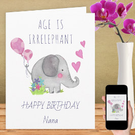Tarjeta La edad es irrelevante, cute, es un cumpleaños div