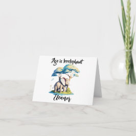 Tarjeta ¡La edad es irrelevante! Elefante lindo y árbol