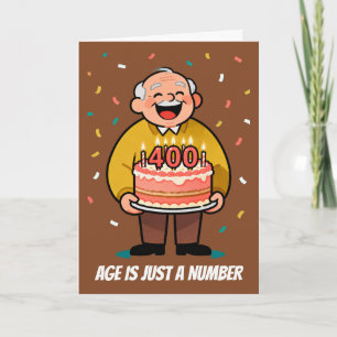 Tarjeta La edad es solo un número con humor divertido de c