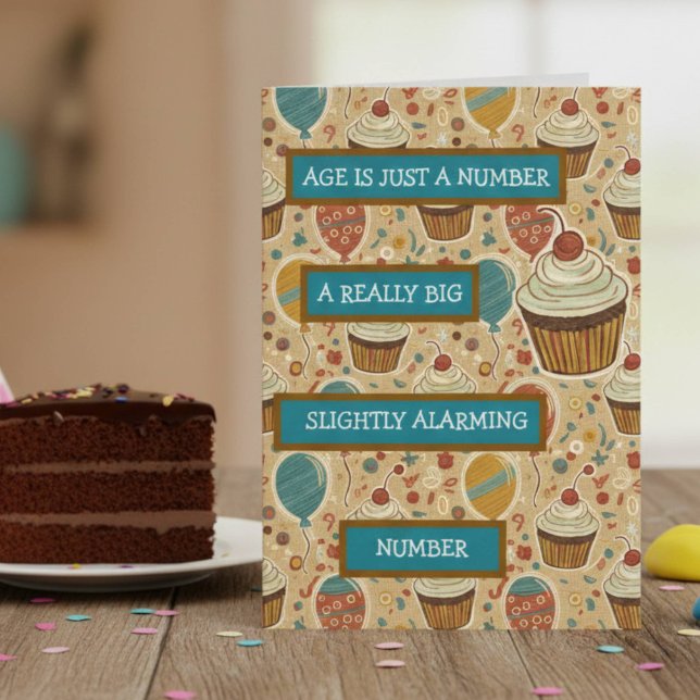 Tarjeta La edad es solo un número | Cumpleaños divertido (Subido por el creador)