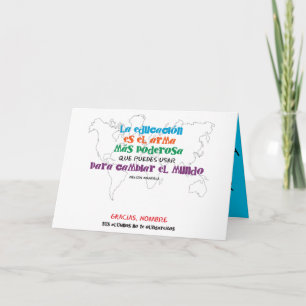 Tarjeta La educación cambia el mundo. 1º dame nombres.