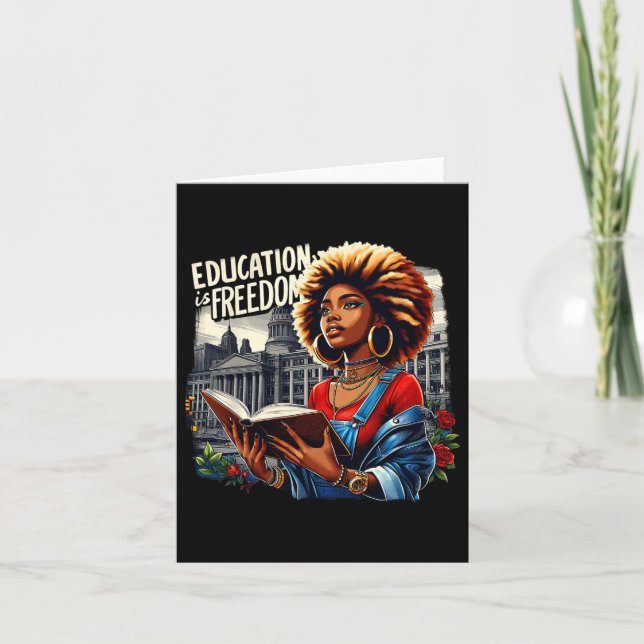 Tarjeta La educación es la libertad los libros de profesor (Anverso)