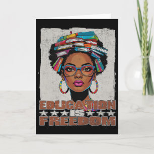 Tarjeta La educación es libertad Libros de maestros negros