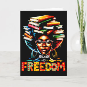 Tarjeta La educación es libertad Libros de maestros negros