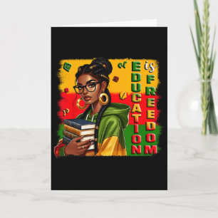 Tarjeta La educación es libertad Libros de maestros negros