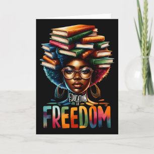 Tarjeta La educación es libertad libros de maestros negros