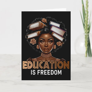 Tarjeta La educación es libertad Libros de maestros negros