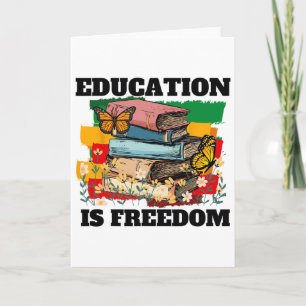 Tarjeta La educación es libertad Mes de la historia afroam
