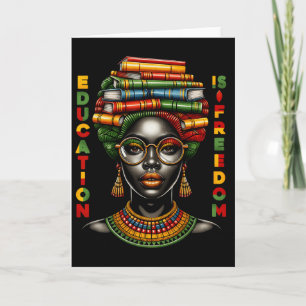 Tarjeta La educación es libertad Mes de la historia negra