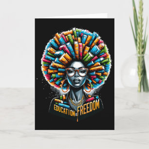 Tarjeta La educación es libertad Mes de la historia negra 