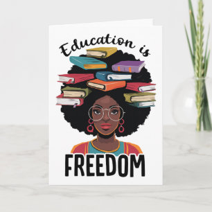 Tarjeta La educación es libertad Profesor Mes de la histor