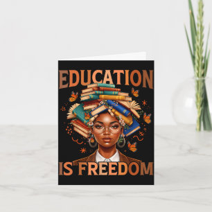 Tarjeta La educación es libertad profesor negro libros neg