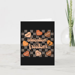Tarjeta La educación retro es libertad, la enseñanza afroa