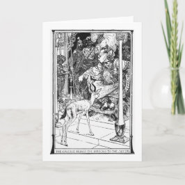 Tarjeta La encantadora gacela de época y el Ilustracion de