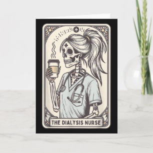 Tarjeta La enfermera de diálisis Halloween esqueleto enfer