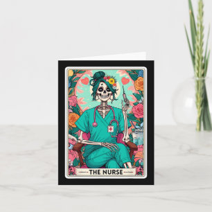 Tarjeta La enfermera Tarot Card Funny Skeleton Nurse Witch