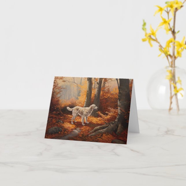 Tarjeta La escena inglesa en otoño se inspira (flor amarilla)
