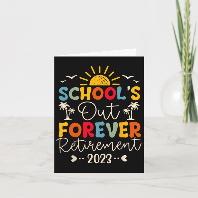 Tarjeta La escuela se retira para siempre profesor jubilad (Anverso)