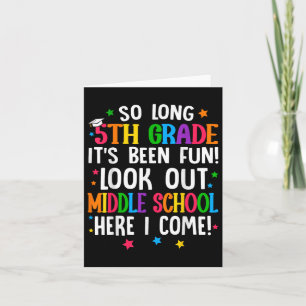 Tarjeta La escuela secundaria de 5º grado aquí I