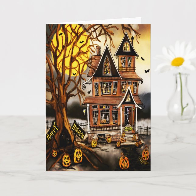 Tarjeta La espeluznante y embrujada incomodidad de Hallowe (Planta pequeña)