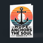 Tarjeta La esperanza ancla el alma Hebreos 6_19 Versículo<br><div class="desc">La esperanza ancla el alma Hebreos 6_19 Versículo de la Biblia Cristiano</div>