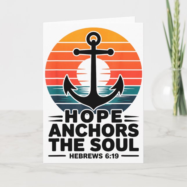 Tarjeta La esperanza ancla el alma Hebreos 6_19 Versículo  (Anverso)