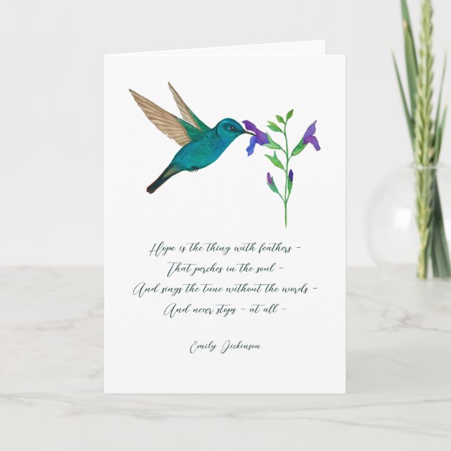 Tarjeta "La esperanza es" Hummingbird (Anverso)