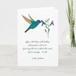 Tarjeta "La esperanza es" Hummingbird