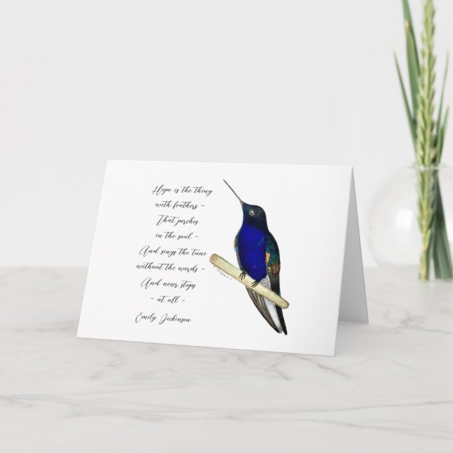 Tarjeta "La esperanza es" Hummingbird (Anverso)