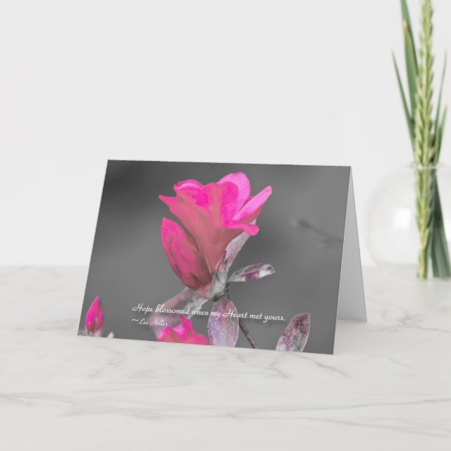 Tarjeta La esperanza floreció cuando mi corazón... (Anverso)
