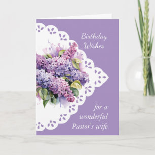 Tarjeta La esposa de Lilac Flower Bouquet Pastor