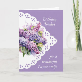 Tarjeta La esposa de Lilac Flower Bouquet Pastor