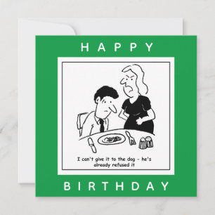 Tarjeta La esposa no le da la cena del marido al perro Car