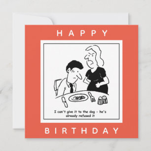 Tarjeta La esposa no le da la cena del marido al perro Car