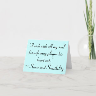 Tarjeta La esposa puede plagar su cita de Jane Austen del