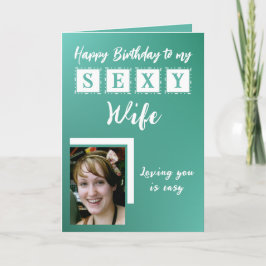 Tarjeta La esposa sexy agrega foto de cumpleaños verde