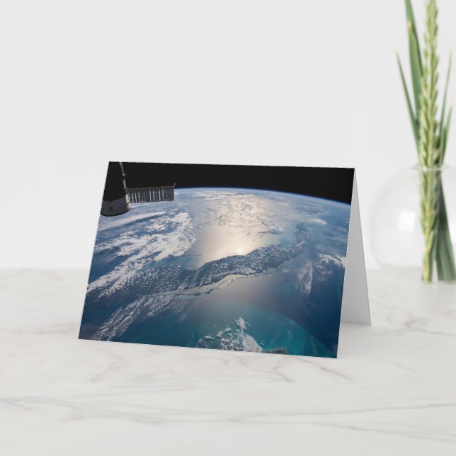 Tarjeta La Estación Espacial Internacional Sobre El Atlánt (Anverso)