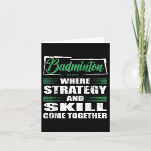 Tarjeta La Estrategia Deportiva De Badminton Y Las Habilid
