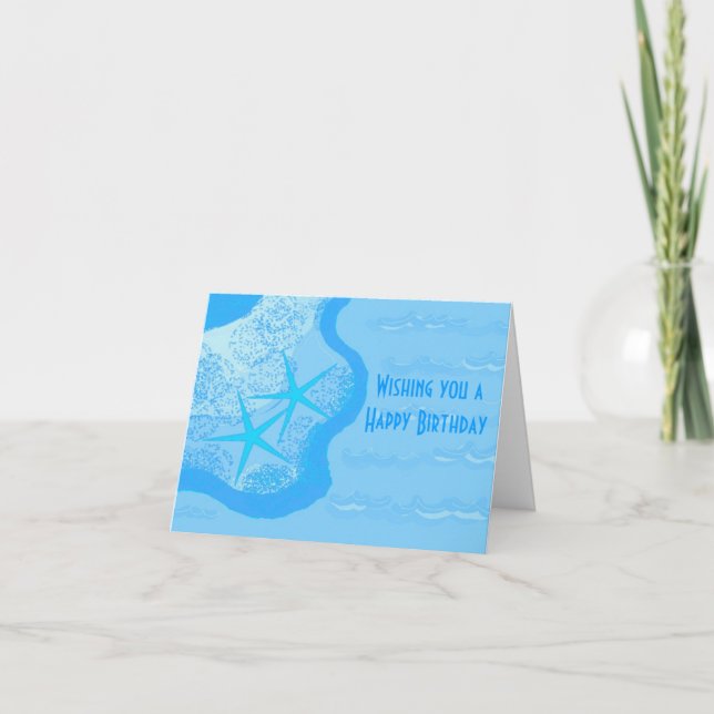 Tarjeta La estrella de mar en la arena (Anverso)