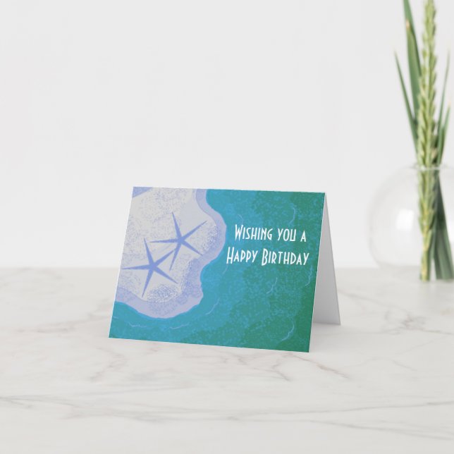 Tarjeta La estrella de mar en la arena (Anverso)