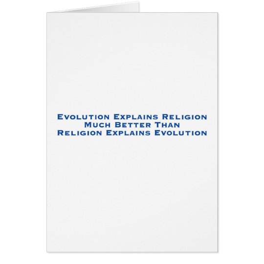 Tarjeta La evolución explica la religión