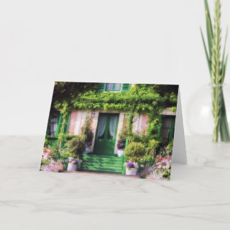 Tarjeta La fachada del jardín de bienvenida