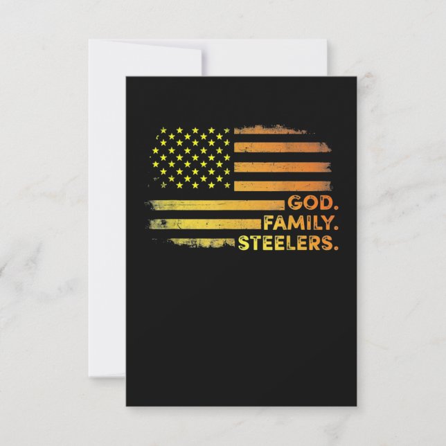 Tarjeta La familia de Dios controla la bandera de los Esta (Anverso)